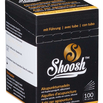 SHOOSH con manico a elica in rame, siliconato, con guida, 100 aghi per scatola (A.104.0000.K)