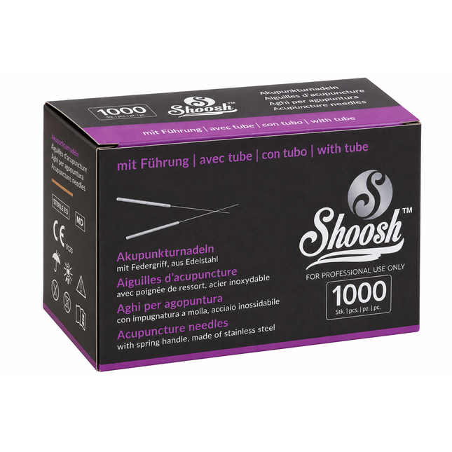 SHOOSH 1000Pro, Stahlnadel koreanischer Stil,10 Nadeln pro Blister 1 Führung, silikonisiert, 1000 Nadeln pro Box (A.106.0000.K)