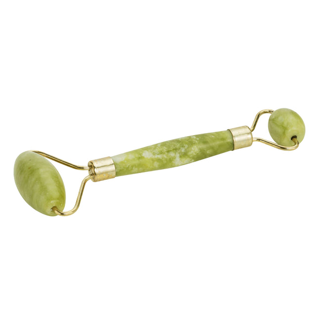 Dermaroller a doppia testa in giada, 14,5 cm