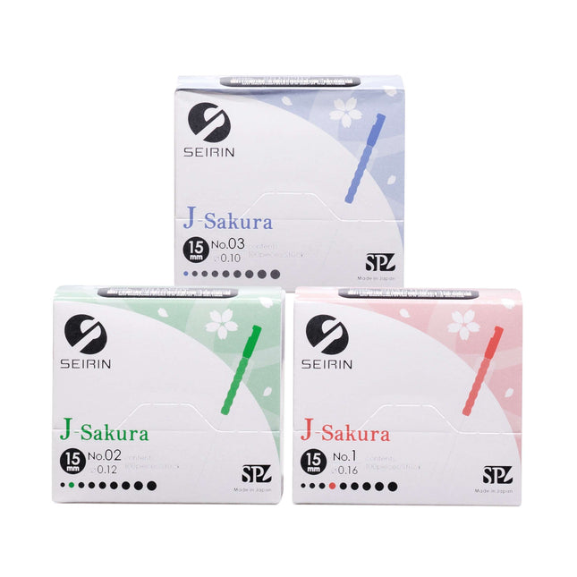 SEIRIN Type J, for facial acupuncture, with plastic handle, with guide, silicone-coated, 100 needles per box (A.200.0101.K)