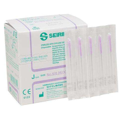 SEIRIN tipo J, con impugnatura in plastica, con guida, siliconato, 100 aghi per scatola (A.200.0100.K)