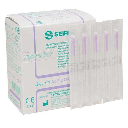 SEIRIN tipo J, con impugnatura in plastica, con guida, siliconato, 100 aghi per scatola (A.200.0100.K)
