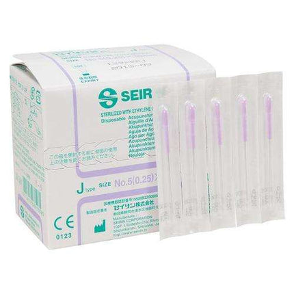 SEIRIN tipo J, con impugnatura in plastica, con guida, siliconato, 100 aghi per scatola (A.200.0100.K)