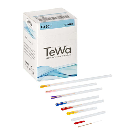 TeWa CJ-Type, manico elicoidale in rame, con guida, rivestito, 100 aghi per scatola (A.300.0400.K)