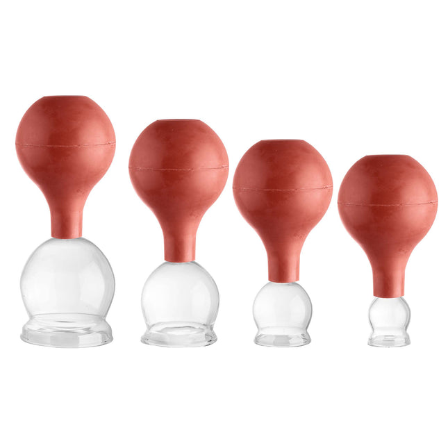 Cupping glass set with ball, 4 pieces, 1 each Ø 2.5, 3.5, 4.5, 5.5 cm (D.100.0026)