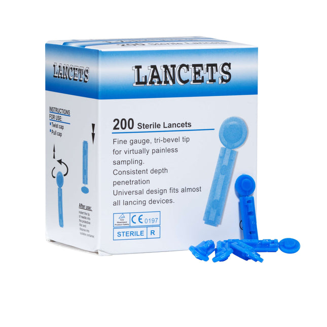 Bleeding lancets blue, 200 pcs (D.600.0028)