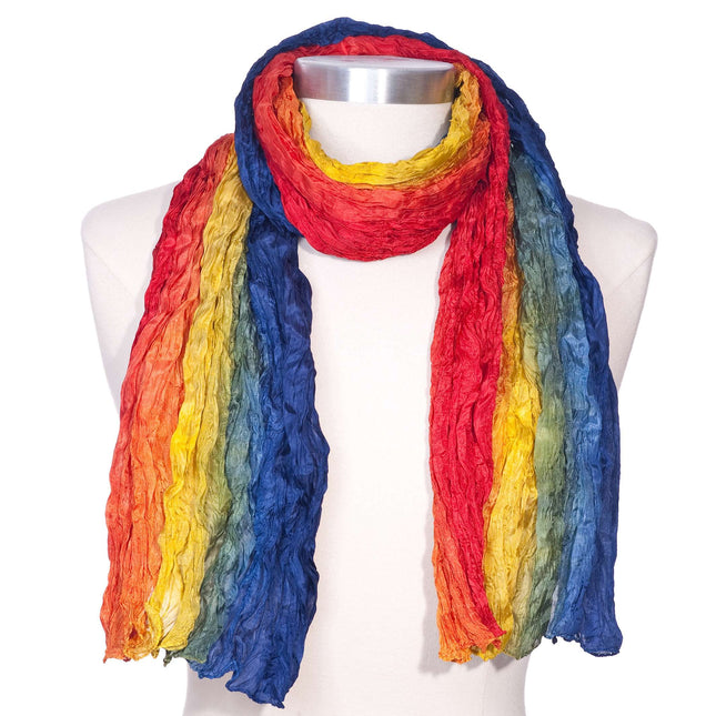 RAINBOW silk scarf, 100% natural silk from India (F.600.0012)