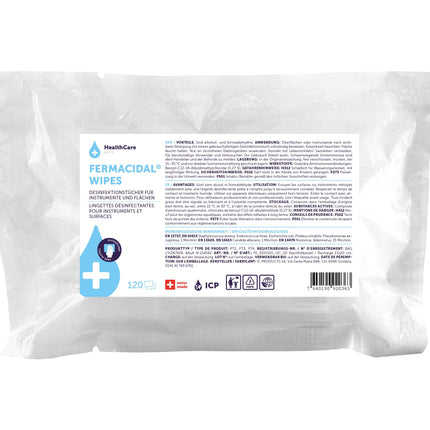 FERMACIDAL D2, disinfezione di superfici e oggetti, bustine di ricarica da 120 pezzi BauA N24040