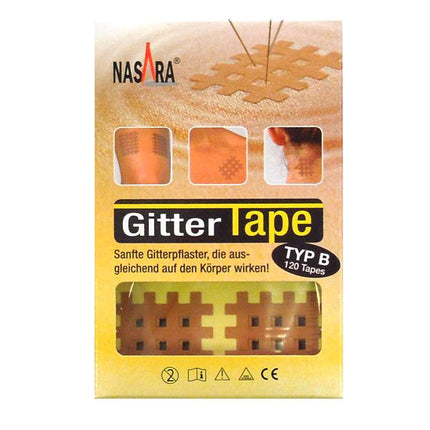 NASARA grid tape, 5 cm x 6 cm, beige, 40 pieces (H.100.1023)