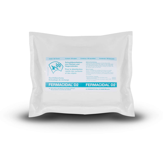 FERMACIDAL D2, disinfection of surfaces and objects, refill bag 120 pieces