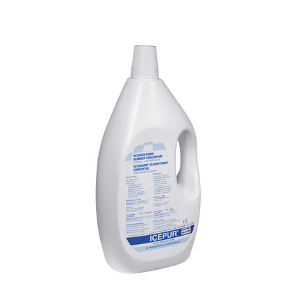 ICEPUR detergente disinfettante concentrato, dissolvente di proteine e grassi, flacone da 2 litri (P.100.0081)