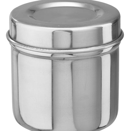 Scatola di ovatta con coperchio, acciaio inox, diametro 13 x H 16 cm (P.100.0153)