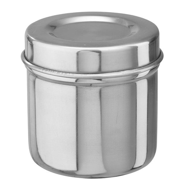Wadding box with lid, stainless steel, 8.5 x H 8.5 cm (P.100.0154)