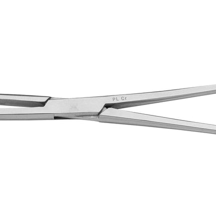 Pinza per tamponi (pinza per tamponi), punta diritta con cricchetto, acciaio inox, 18 cm (P.100.0203)