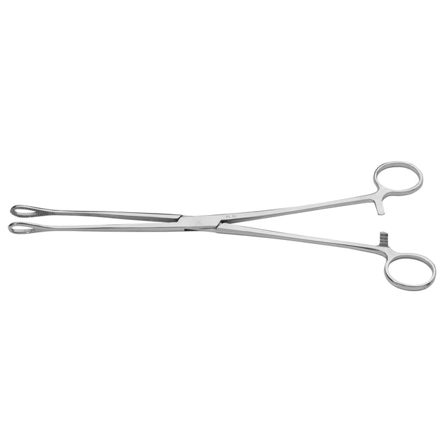 Swab forceps (swab clamp), straight tip with ratchet, stainless steel, 18 cm (P.100.0203)U.