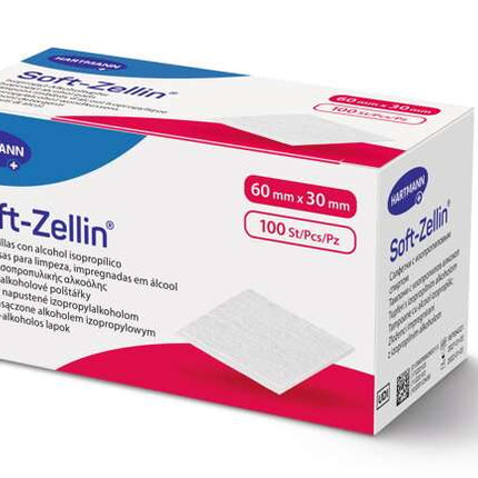 SOFT-ZELLIN-C skin cleansing swabs, from Hartmann, 6 x 3 cm, 100 pcs. (P.100.0530)