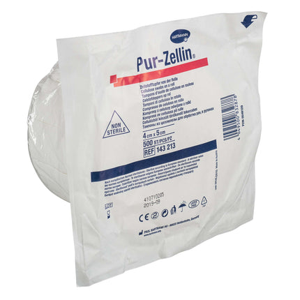 PUR ZELLIN cellulose swabs on roll, non-sterile, 4 x 5 cm, roll of 500 pcs (P.100.0534)