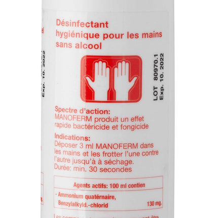 Manoferm, désinfection des mains sans alcool, vaporisateur de 250 ml (P.100.0562)