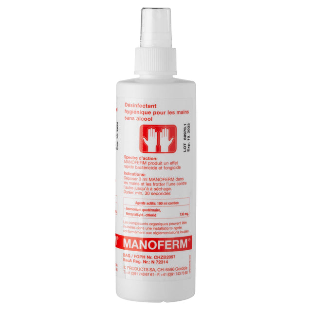 Manoferm, hand disinfectant without alcohol, 250 ml pump spray (P.100.0562)