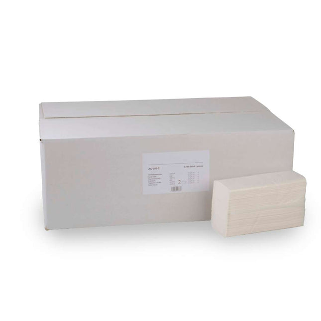 Paper towel, folded towel, 2-ply, white, 3750 pcs. per box (P.100.0040)