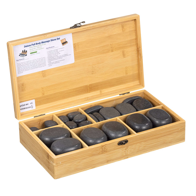 Massage stone set 45 pieces for hot stone device (S.100.0010)