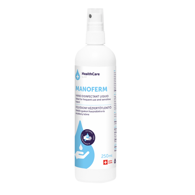 Manoferm, Handdesinfektion ohne Alkohol, 250 ml Pumpspray (P.100.0562) BauA Reg N72314